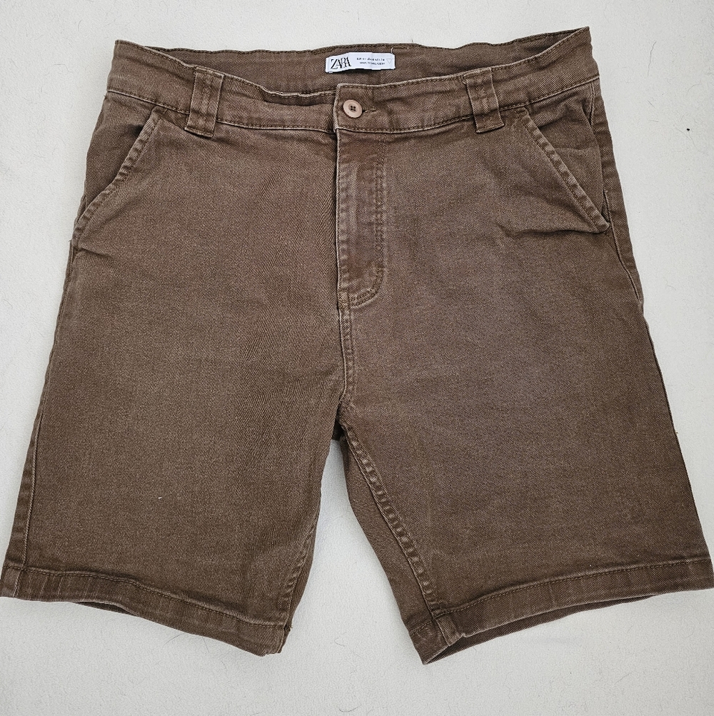 Zara Jeans Shorts Mens STRETCH Size 34. Brown Color. - Picture 5 of 9
